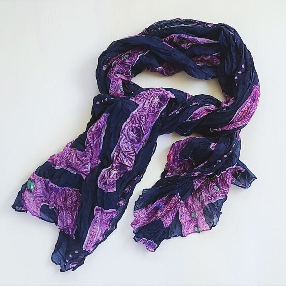 NWT Jewel Print Wrinkle Scarf/Cover-Up - Picture 9 of 13